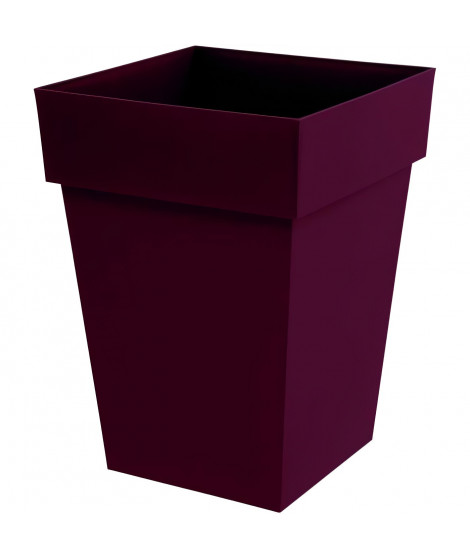 EDA Pot de Fleur Carré Mi-Haut TOSCANE - Volume 51 L - 39 x 39 x H.53 cm - Rouge bourgogne