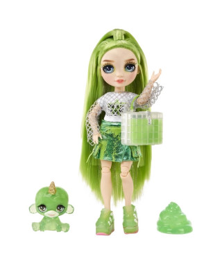 Rainbow High Poupée Mannequin avec Kit de Slime et Animal de Compagnie - Jade (Vert) - Poupée Pailletée 28 cm avec Kit de Sli…