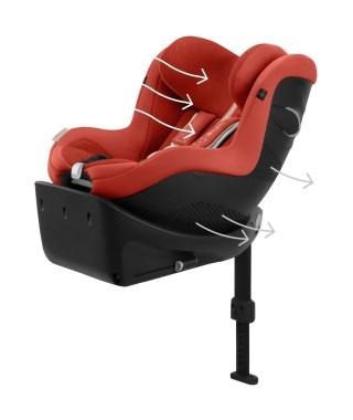 Siege auto CYBEX Sirona Gi i-Size Tissu Plus - De la naissance a 4 ans - Hibiscus Red