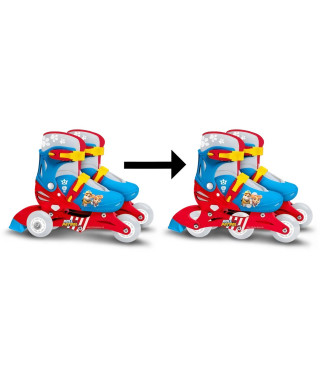 Patins en Ligne two in one - PAW PATROL - PAT PATROUILLE - 3 Roues - Tri skate et Roller in lin - Ajustable taille 27-30