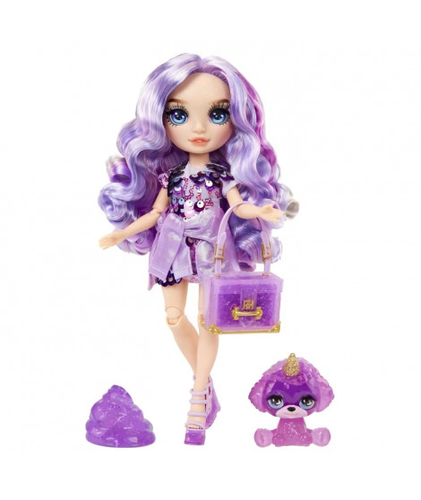 Rainbow High Poupée Mannequin avec Kit de Slime et Animal de Compagnie - Violet (Violet) - Poupée Pailletée 28 cm avec Kit de…