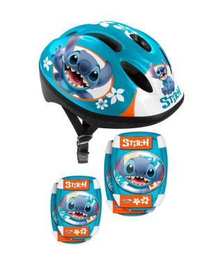 Set avec Casque et protections avec coudieres et genouilleres - DISNEY - STITCH