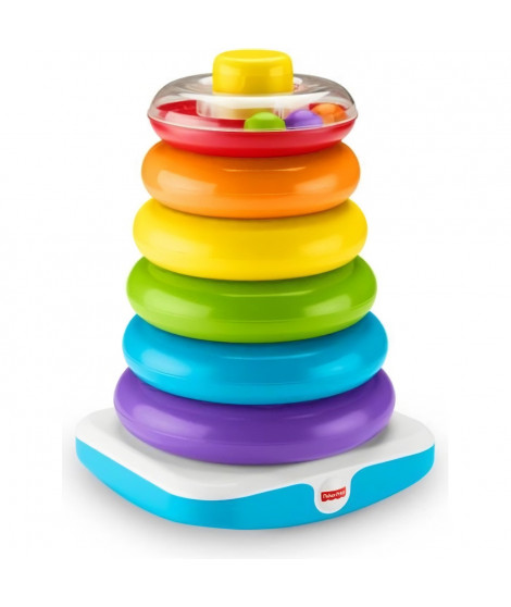 Jouet d'éveil Fisher-Price Pyramide Arc-en-ciel géante pour bébé a partir de 12 mois