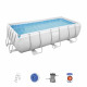 Kit Piscine hors sol tubulaire BESTWAY - Power Steel - 404 x 201 x 100 cm - Rectangulaire (Livrée avec échelle, pompe et dif…