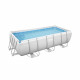 Kit Piscine hors sol tubulaire BESTWAY - Power Steel - 404 x 201 x 100 cm - Rectangulaire (Livrée avec échelle, pompe et dif…