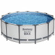 Kit Piscine hors sol tubulaire BESTWAY Steel Pro Max - 396 x 122 cm - Ronde (Livrée avec pompe de filtration, échelle + bâche)