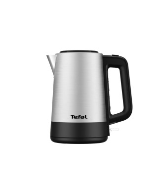 TEFAL Bouilloire électrique sans fil inox 1,7L, Résistance cachée, Option surélévation, Base 360°, 2200W, Equinox BI520D10