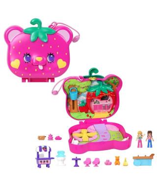 COFFRET OURSON FRAISE - POLLY POCKET - HRD35 - MINI POUPEE POLLY POCKET COFFRET COMPACT