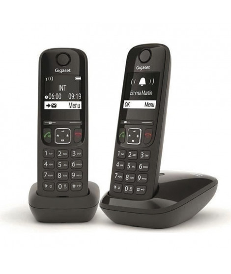 GIGASET Téléphone Fixe AS690 Duo Noir
