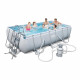 Kit Piscine hors sol tubulaire BESTWAY - Power Steel - 404 x 201 x 100 cm - Rectangulaire (Filtre a sable, échelle, diffuseur)