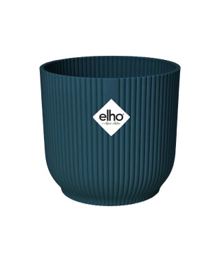 ELHO Vibes Fold Pot de fleurs rond Roues 35 - Bleu - Ø 35 x H 32 cm - intérieur - 100% recyclé