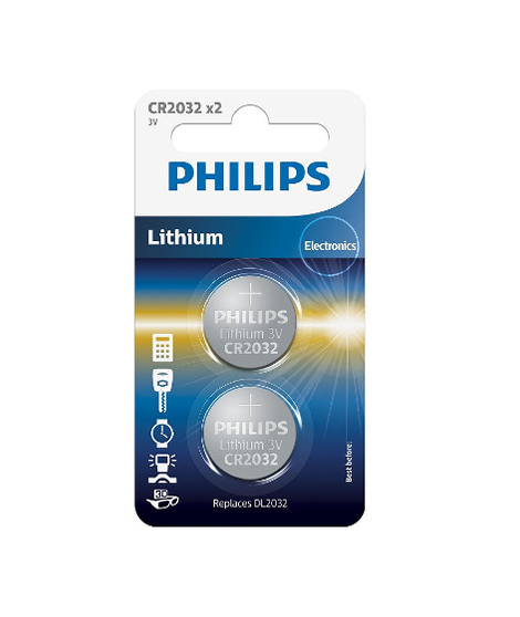 Piles Philips PILES CR2032 X2