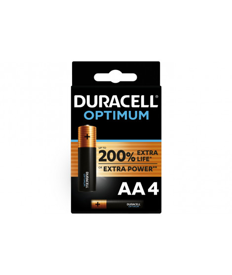 Piles Duracell Pack de 4 piles alcalines AA Duracell Optimum