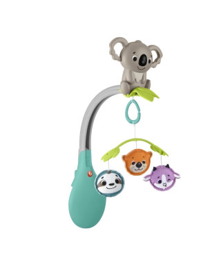 Fisher-Price Mobile Animaux 3 en 1 pour berceaux et poussettes avec jouet transportable pour les bébés des la naissance, HGB90