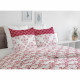 Parure de couette 220x240 cm HOME LINGE PASSION FRISE : Housse de couette + 2 taies d'oreiller - 100% Coton 57 Fils - Bordeaux