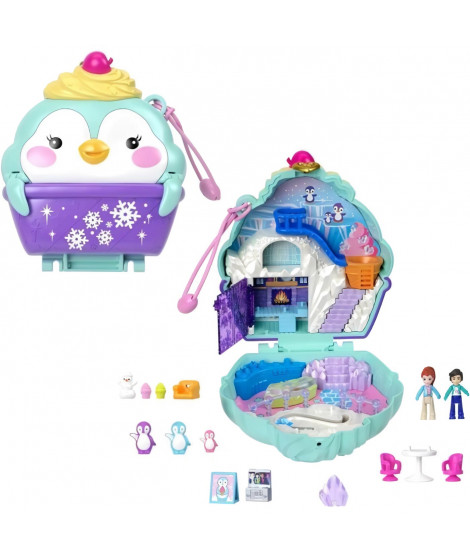 COFFRET MANCHOT A LA NEIGE - POLLY POCKET - HRD34 - MINI POUPEE POLLY POCKET COFFRET COMPACT