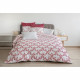 Parure de couette 240x260 cm HOME LINGE PASSION FRISE : Housse de couette + 2 taies d'oreiller - 100% Coton 57 Fils - Bordeaux