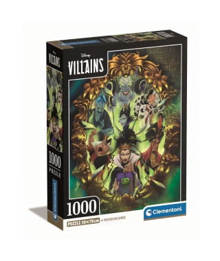 Clementoni - 1000p Villains - 70 x 50 cm - Avec poster