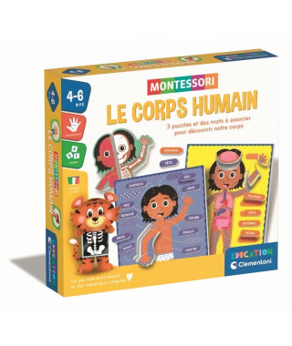 Montessori - Clementoni - Le Corps Humain - Jeu éducatif pour apprendre comment est fait le corps a l'interieur et a l'exteri…