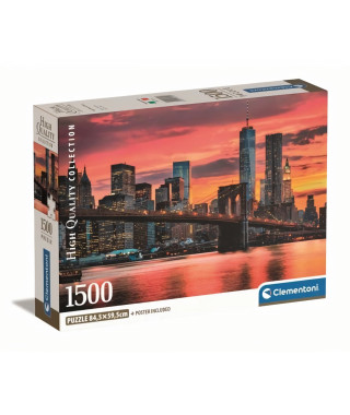 Clementoni - 1500p East River at Dusk - 59,2 x 84,3 cm - Avec poster