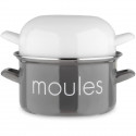 Marmite a moule BAUMALU 22 cm - Décor moules - Couvercle blanc - Gris