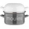 Marmite a moule BAUMALU 22 cm - Décor moules - Couvercle blanc - Gris