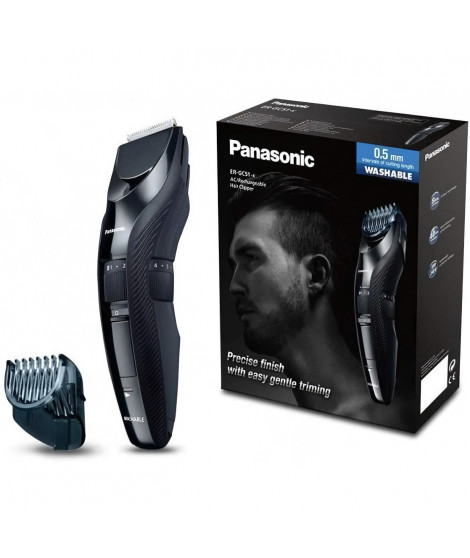 Tondeuse a cheveux Panasonic ER-GC53 avec 19 longueurs de coupe (1-10 mm), lavable, noire