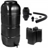 NATURE Récupérateur d'eau kit - 100 litres - Forme colonne - Traité anti-UV - Fabriqué en Europe - Noir