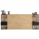 PARISOT Tete de Lit avec étageres + chevets intégrés - Décor chene et noir - L 255 x P 36 x H 103 cm - WHITE