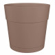 Pot a fleurs et plantes rond CAPRI LARGE - Plastique - Réservoir d'eau - diametre 30 cm - Taupe - ARTEVASI