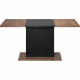 Table a manger KENDO 6 personnes - Mélamine chene ambré et noir mat - L160 x P80 x H76 cm - TRENDTEAM