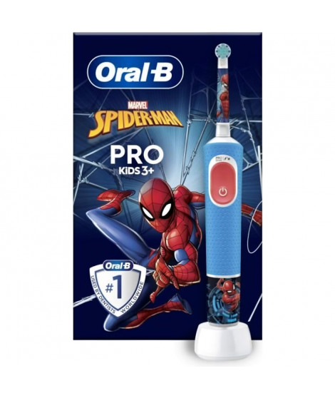 Brosse a Dents Électrique Oral-B Pro Kids 1 Manche Marvel Spider-Man, 1 Brossette, 3 Ans et Plus