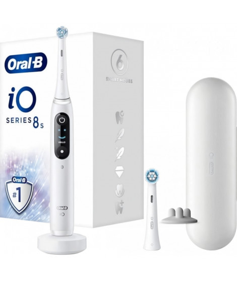 Brosse a dents électrique - Oral-B - iO 8N - Gencives sensibles - 2 brossettes - 1 étui de voyage