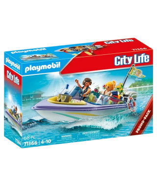 PLAYMOBIL - Mariés et bateau - City Life - Découvre les océans avec les mariés - Coffre de rangement - Des 4 ans