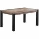 Table a manger EMILE 6 personnes - Mélamine chene brun tabac et noir mat - L160 x P90 x H77 cm - TRENDTEAM