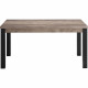 Table a manger EMILE 6 personnes - Mélamine chene brun tabac et noir mat - L160 x P90 x H77 cm - TRENDTEAM