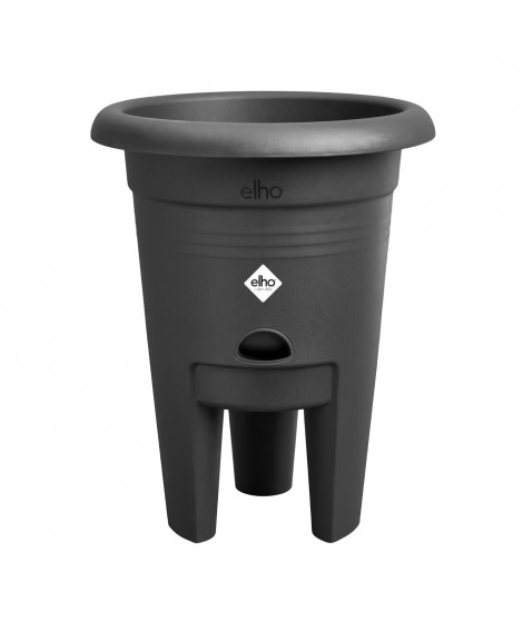 ELHO Green Basics Pot a Fraises 33 - Noir - Ø 33 x H 42 cm - culture et récolteextérieur - 100% recyclé