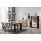 Buffet EMILE - Mélamine chene brun tabac et noir mat - 3 Portes + 3 Tiroirs - L214 x P45 x H86 cm - TRENDTEAM