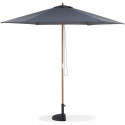 Parasol droit diametre 3m - Mât bois rond et polyester 180g/m² - Gris