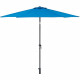 Parasol droit diametre 3 m - strucutre Aluminium toile 160 g/m - 6 baleines acier - Bleu