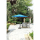 Parasol droit diametre 3 m - strucutre Aluminium toile 160 g/m - 6 baleines acier - Bleu