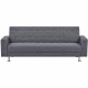 Canapé Droit convertible 3 places IVANA - Tissu Gris foncé - Style contemporain - L 208 x P 86 x H 80 cm