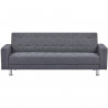Canapé Droit convertible 3 places IVANA - Tissu Gris foncé - Style contemporain - L 208 x P 86 x H 80 cm