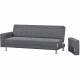 Canapé Droit convertible 3 places IVANA - Tissu Gris foncé - Style contemporain - L 208 x P 86 x H 80 cm