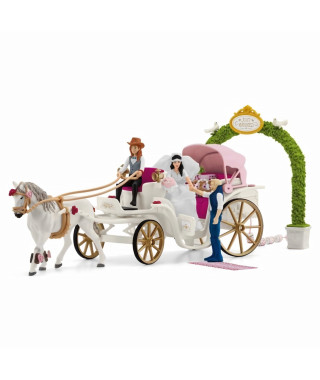 Figurine La caleche des mariés, des 5 ans, schleich 42641 HORSE CLUB - coffret, 106 pieces