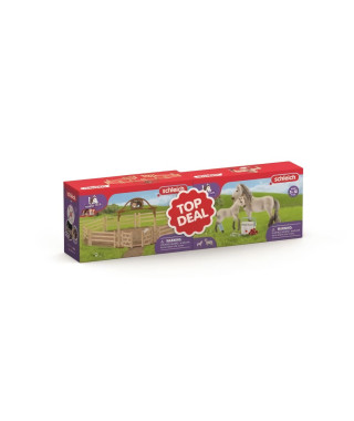 ack promo chevaux et barrieres, Coffret schleich avec 1 cheval, 1 poulain, des accessoires et barrieres, coffret pour enfants…