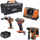 Pack perceuse a percussion + visseuse a chocs + marteau perforateur - AEG POWERTOOLS - En toolbox avec batteries et chargeur