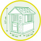 SMOBY Maison Pretty - 1 portillon + 2 fenetres - Anti-UV - 98x110x127 cm