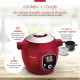 MOULINEX CE85B510 Multicuiseur intelligent COOKEO+ 6 L - 180 recettes préprogrammées - 1600W - 6 modes de cuisson - Rouge