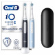 Oral-B iO 3 Lot De 2, Brosses a Dents Électriques Noire et Bleue, 2 Brossettes, 1 Étui De Voyage